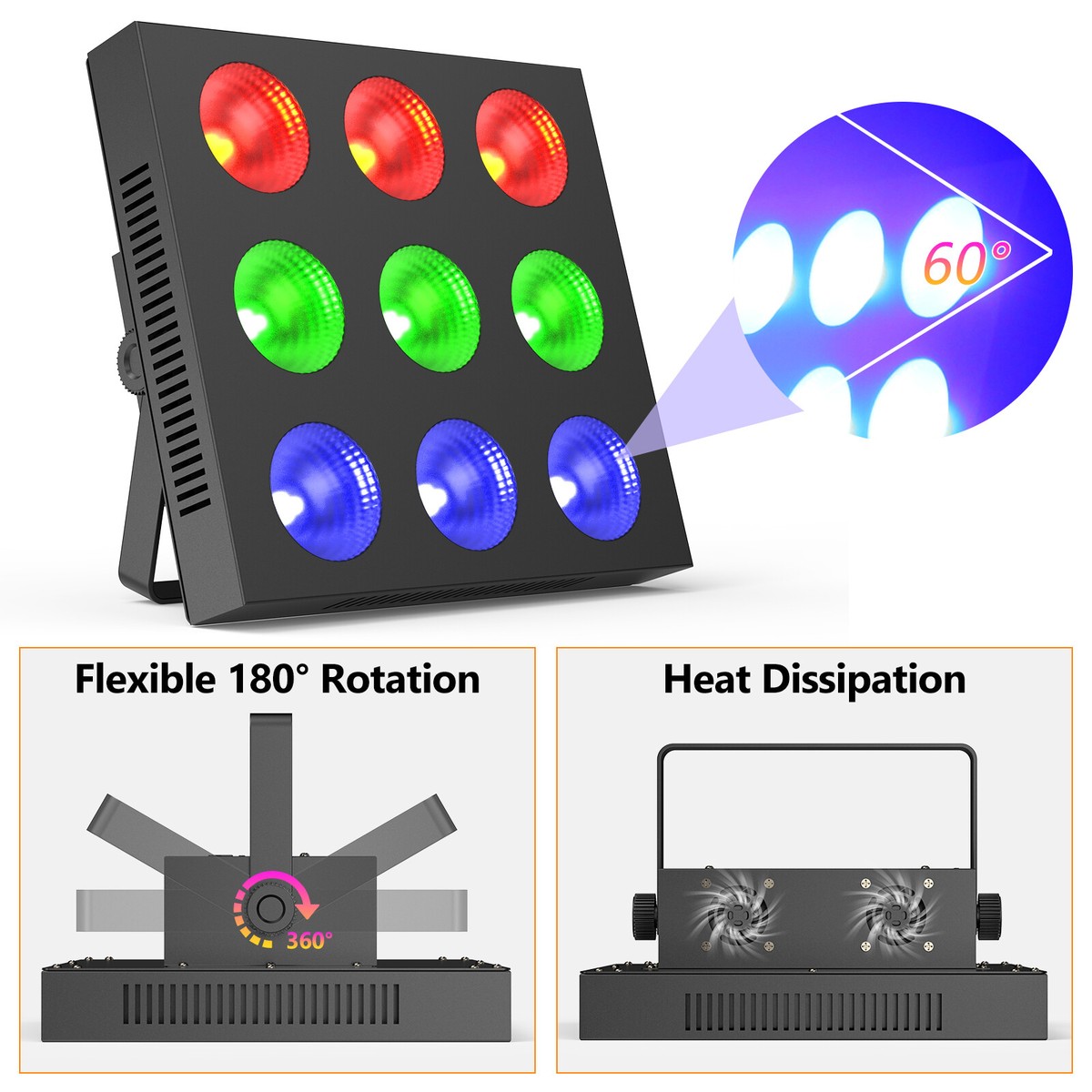 9-Eye LED Matrix Wall Washer Light for Stage DJ Concert Party