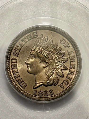 1863 Indian Head Cent MS 64 PCGS In OGH