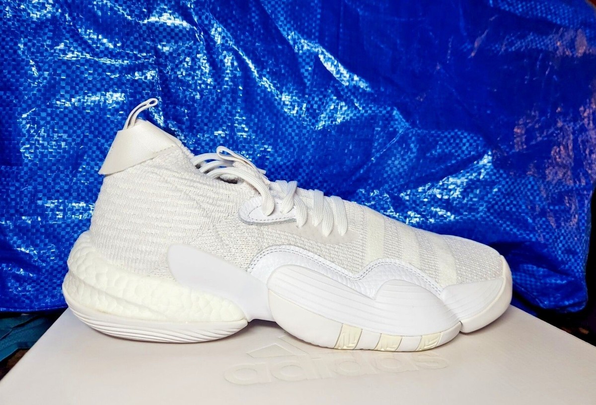adidas Trae Young Men's Triple White Basketball Shoes Sneakers Trainers  H03844