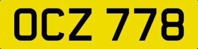 CHERISHED PRIVATE NUMBER PLATE OCZ 778 DATELESS OC REG OWEN OLIVER OSCAR OLIVIA