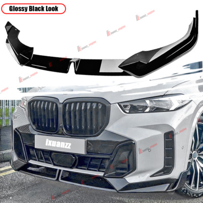 For 2023-26 BMW X5 G05 M Sport LCI MP Style Gloss Black Front Bumper Lip Spoiler