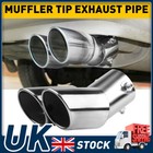Car Rear Dual Exhaust Pipe Tail Muffler Tip Auto Accessories Replace Kit Silver