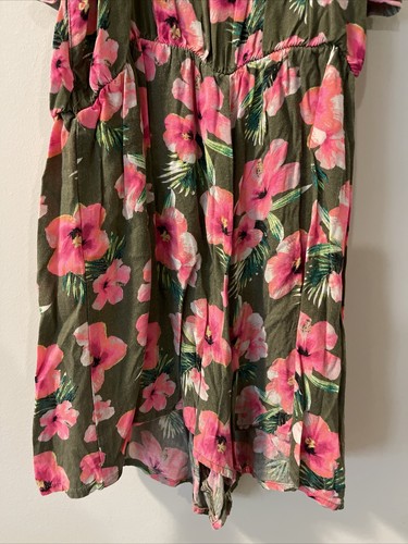 Justice Girls Size 10 Green Floral Jumper! A2865 - Picture 9 of 11