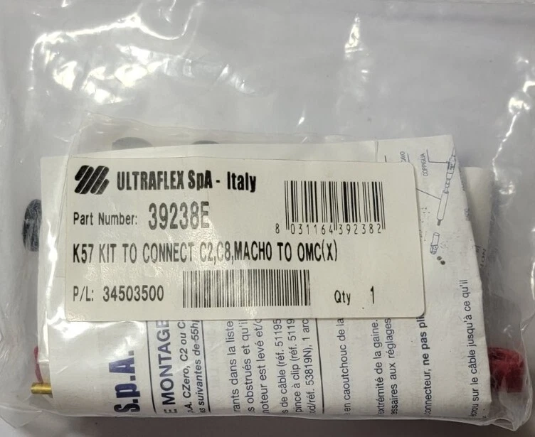 39238E NEW Ultraflex K57 Engine Control Steering Cables Kit To  