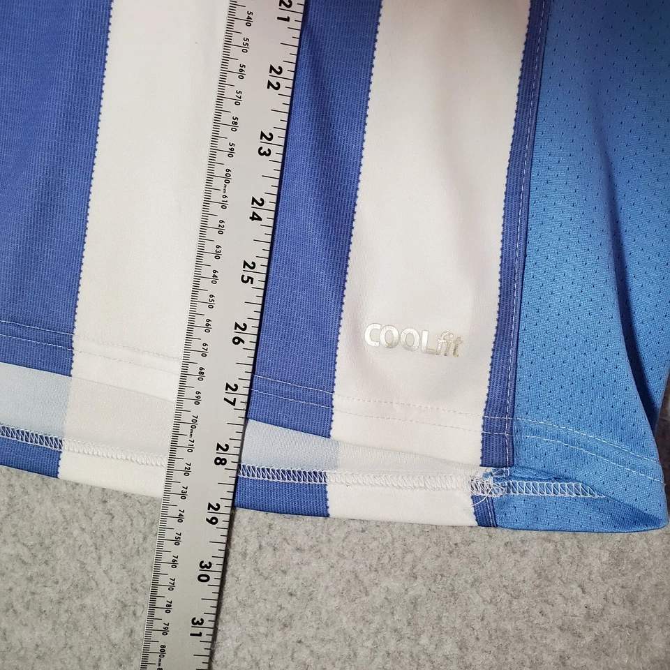 Camiseta Mitre Hombre Pequeña Azul Rayas Fútbol Camiseta Argentina Bordada LEER Foto 4 de 4