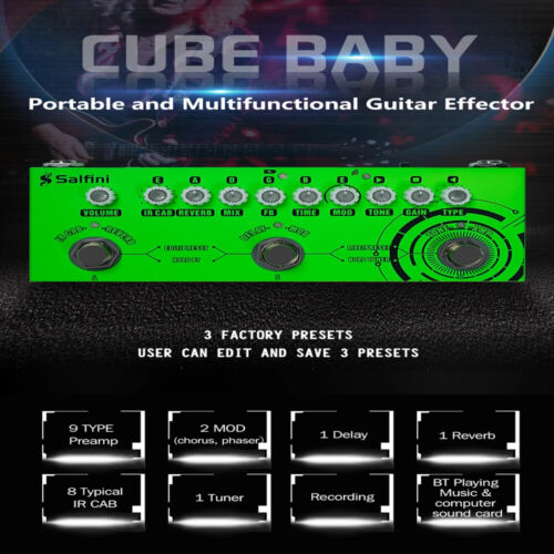 SALFINI CUBE BABY Electric Guitar Pedal Combo Effects with Edit Preset/Wireless - Afbeelding 1 van 6