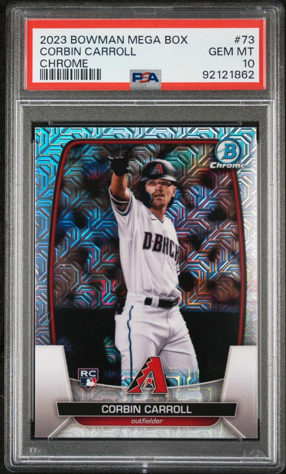 2023 Bowman Chrome Mega Box CORBIN CARROLL RC PSA 10 GEM MINT Mojo Refractor