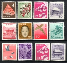 JAPAN 1961-65 Definitives 3rd Unit complete set  inc.COILS Sk# 372-83 mint MNH**