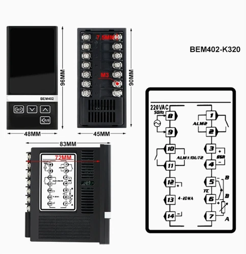 BEM-102/702/902/402 PID Regulation Intelligent Digital Temperature Controller - Photo 22/36