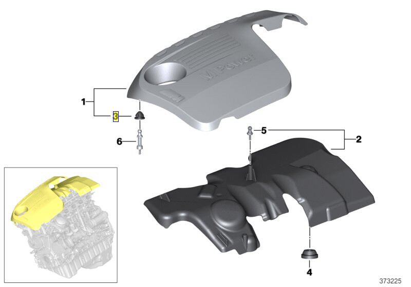 BMW Engine Cover Trim Rubber Mount Grommet Bush 11127614138 New Genuine