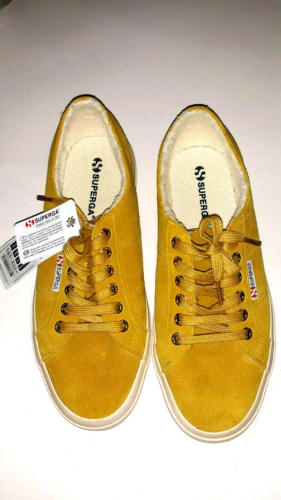 talsmand Tænke Avl Superga Women's Sz 8.5 Leather Suede Mustard Color Shoes Fleece Lined Comfy  New | eBay