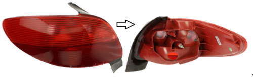Feu arrière gauche Peugeot 206 cassé ? Remplacer l'optique 1998-2003