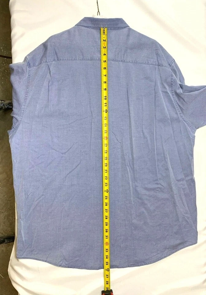 MENS 2XT LONG SLEEVE AXIS BUTTON UP BLUE SHIRT TALL - Image 4 of 4
