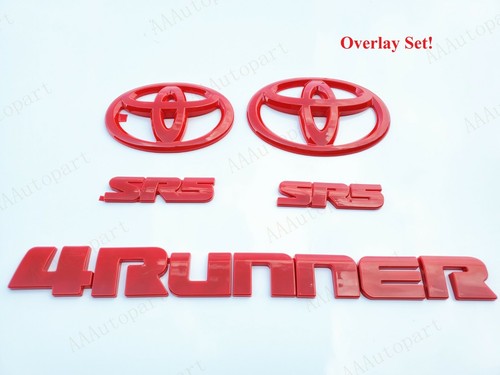 Toyota 4Runner Blackout Emblem Overlay Kit - Matte Black, Fits 2014-2022 SR5, TRD, Limited Models