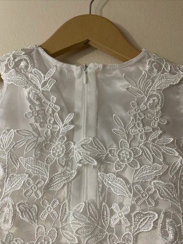 White flower girl dress 4-5 Years 95% Cotton Birthday & Party - White - Picture 5 of 9