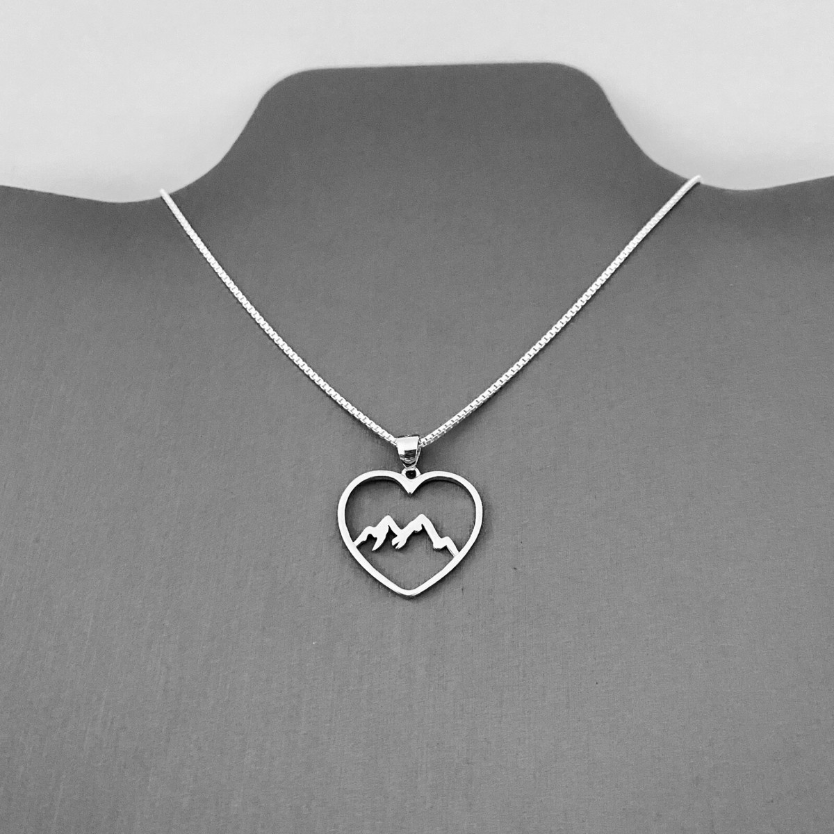 Sterling Silver Love Mountain Necklace, Silver Necklaces