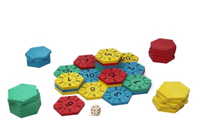 Mathespiel - Zahlenburg Hexagon RE-Wood  Lernspiel Addition&Subtraktion Rechnen