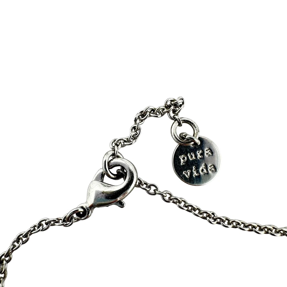 Tobillera Pura Vida Naranja Esmalte Girasol Tono Plata Moderna 10" Moda Foto 4 de 4