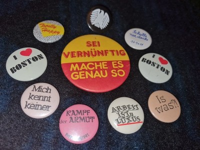 10 Buttons Pin Collection Sayings Eagle Happy Battle Of Poverty Boston Is Was 
