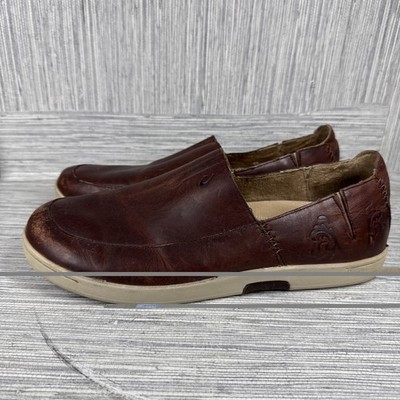 Olukai Kama aina Mens Sz 13 Leather Slip On Loafer Casual Shoes 10141-3020