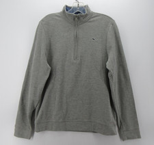 Vineyard Vines Sweater Boys XL Gray 1/4 Zip Pullover Whale Pima Cotton Youth