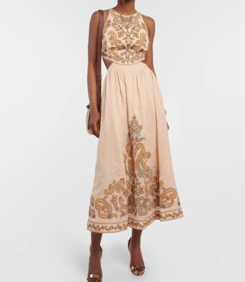 ZIMMERMANN - ULTIMO - Devi besticktes Leinen Midikleid - Größe 3