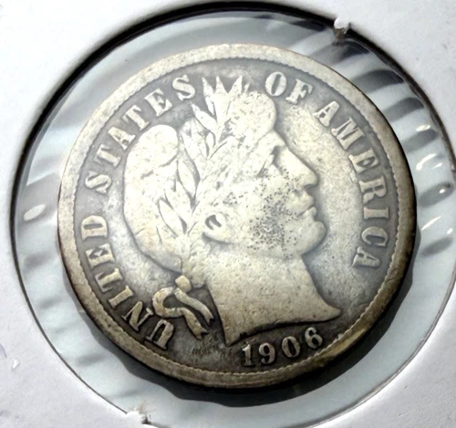 1906 Barber 10c 90% SILVER ~ Very Good? ~ Nice ~ G53