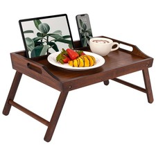 Large Wood Bed Tray Lap Desk Java Fits Up to 15.6" Laptops Style 78002