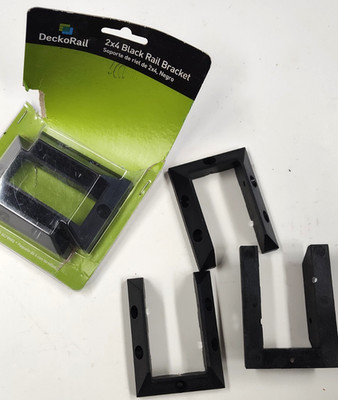 DeckoRail 2x4 Black Rail Brackets Set of 5 , open box