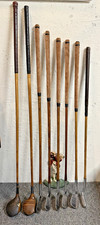 Antique Hickory Wood Shaft Set of Playable Hickory Golf Clubs from Scotland
