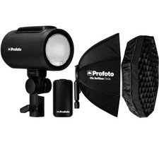 Profoto A2 Monolight Clic Softbox 2 Octa Softgrid Extra Battery Bundle PRO