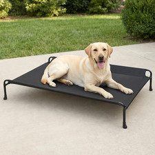 Outdoor Dog Bed, Raised Dog Beds for Large Dogs, Elevated Dog Bed with Headrest,