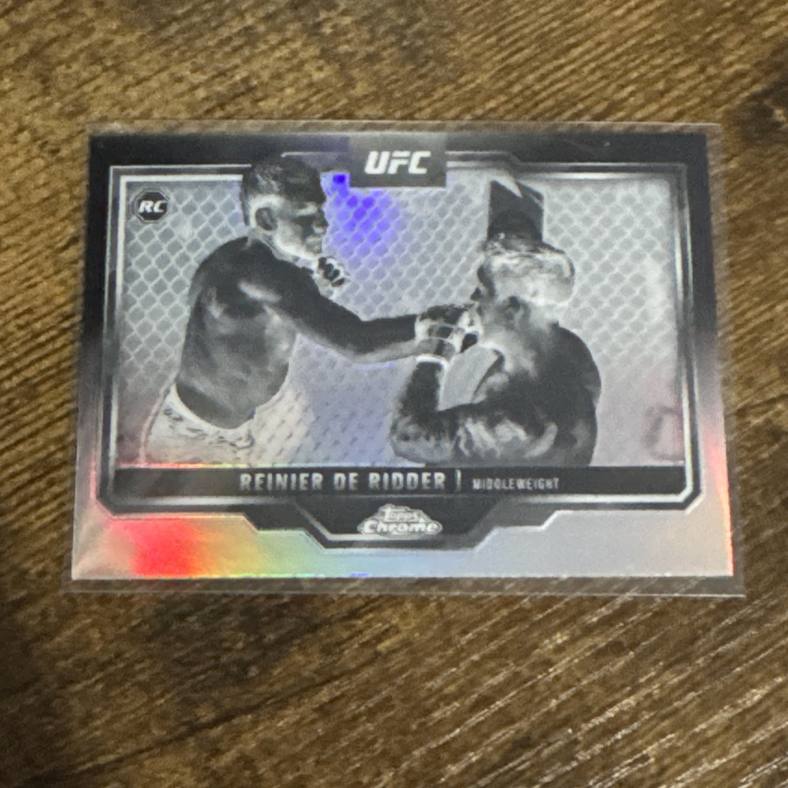 2025 Topps Chrome UFC Reinier De Ridder Negative Refractor (RC)  #185