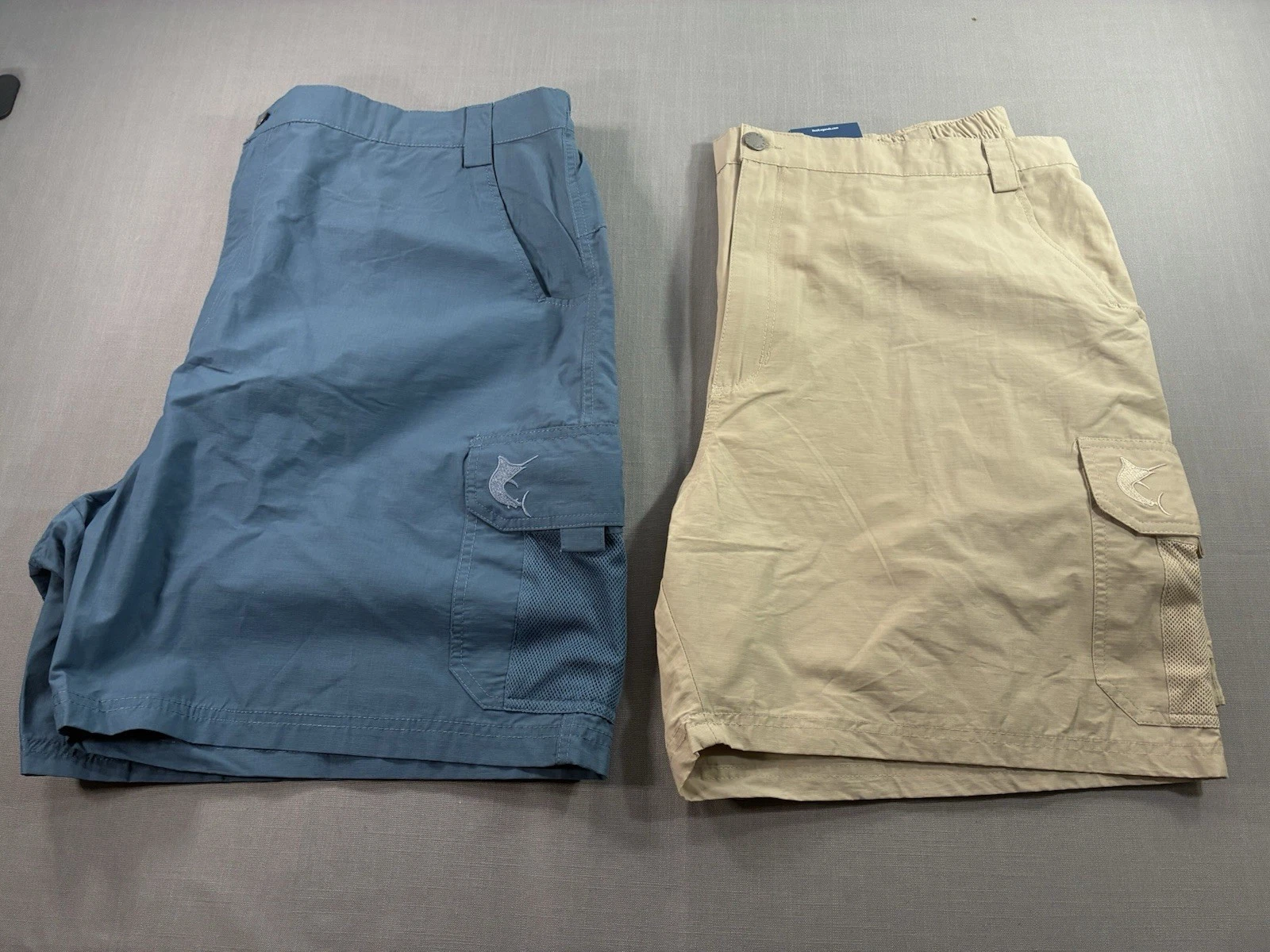 Reel Legends Tarpon Performance Shorts Mens XXL Blue Khaki Bundle 2 NWT