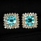 Seafoam Green Paraiba Tourmaline 6.10Ct 925 Sterling Silver Handmade Earrings