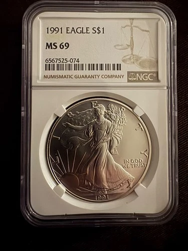 1991 American Silver Eagle MS69 (NGC)