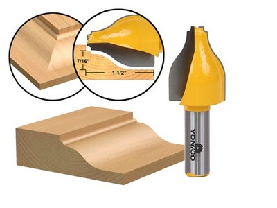 Ogee & Bead Vertical Raised Panel Router Bit - 1/2'' Shank - Yonico 12148