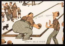 CP317 - Satirical Postcard, Effects of Water 1930, Montecatini Terme