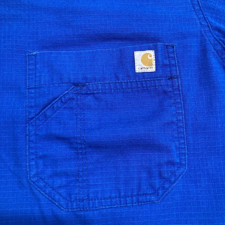 LOT Carhartt Scrub Tops Men’s Large Royal Blue Shirts Nurse Medical (SET OF 3) - Image 4 of 4
