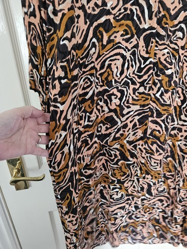 Kin John Lewis Dress Size 12 Pockets Shift Style Viscose 3/4 Sleeves Multicolore - Picture 5 of 12