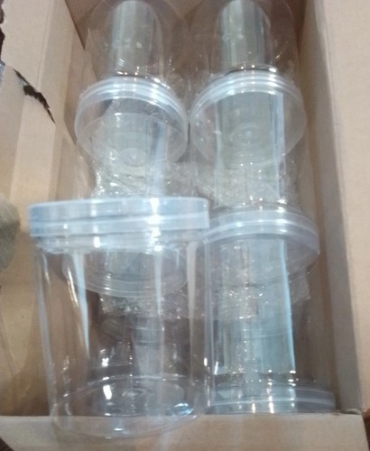 Irenare 24 Pcs 16 oz Clear Plastic Jars with Ribbed Lids Wide Mouth - Picture 3 of 6