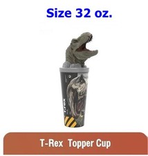 Image of Jurassic World Rebirth 2025 T-Rex Topper Cup Movie Rare Limited 32 oz.