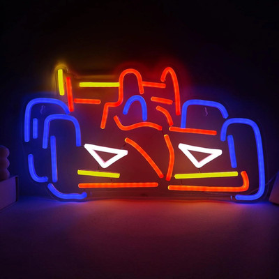 20'' Race Car Racing Vivid LED Neon Sign With Dimmer USB Powered Light Hanging