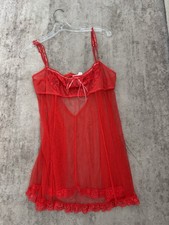Victoria's Secret Vintage Red Lace Mesh Lingerie Size L