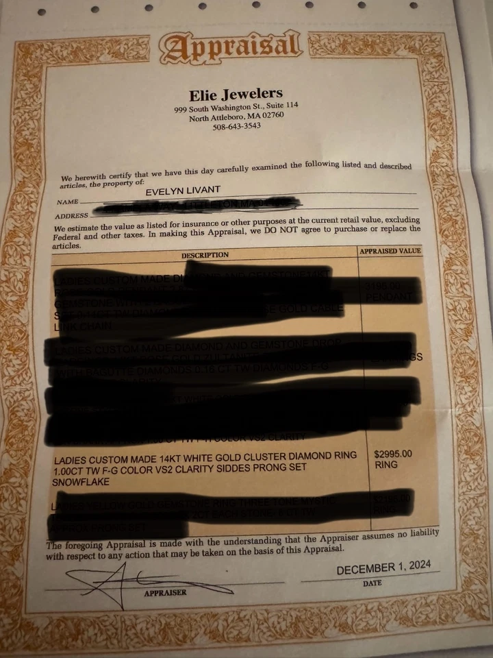 Racimo de diamantes naturales hecho a medida 1 CT TW F-G color VS2 con valoración Foto 4 de 4