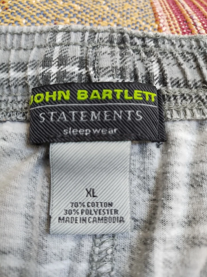 Ropa de dormir de franela gris John Bartlett para hombre talla XL Foto 2 de 2