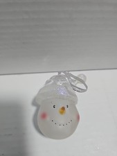 Snowman Frosty Crystal Glass ball ornament Christmas