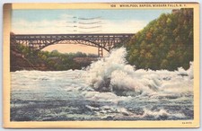 Vintage 1944 Whirlpool Rapids Niagara Falls NY Linen Postcard
