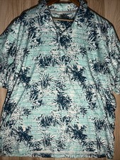 PUMA Men's 2XL Cloudspun Golf Blue Floral All Over Print Polo Stretch