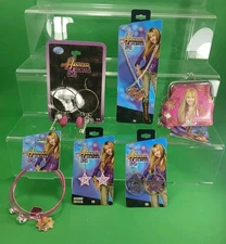 Hannah Montana- Disney Lot Of 6 Rare Ear Rings Bracelets Change Purse Necklace 